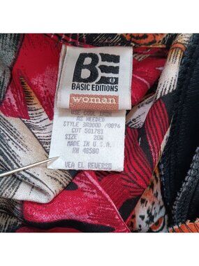 20W XL Vintage Shirt Tropical Leopard Print New DS True Rayon Padded Granny 90's